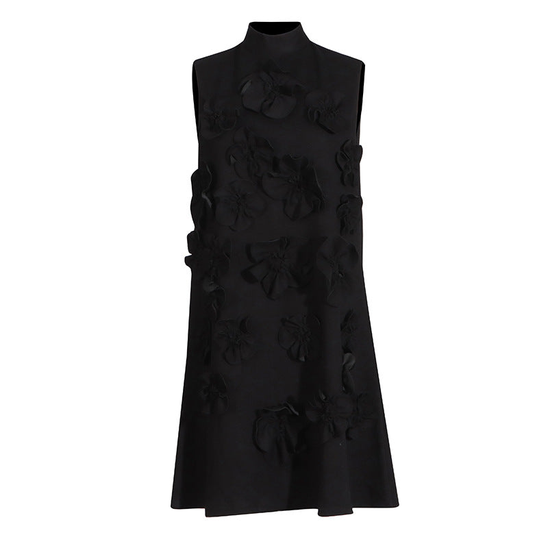 Collar Tie Bow Design Sleeveless Three-dimensional Dresses