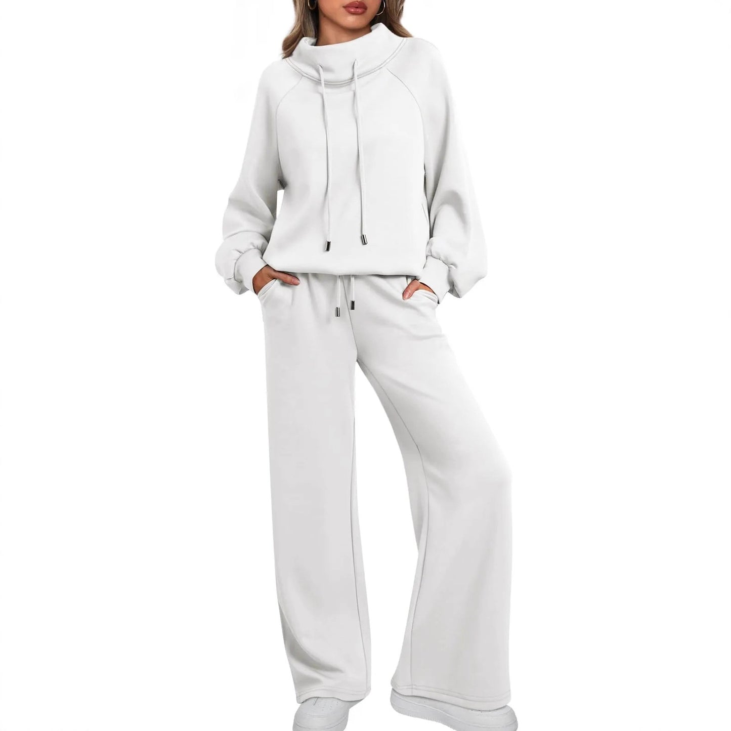 Women's Long Sleeve Wide Leg Fashion Waist Suits