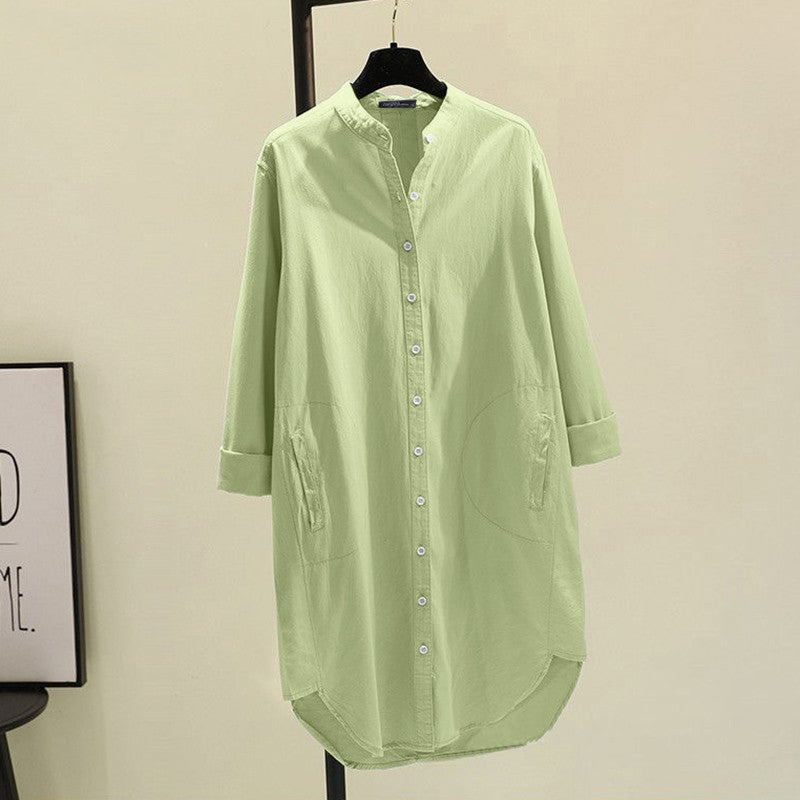 Women's Long-sleeved Korean Style Loose Design Bandage Blouses