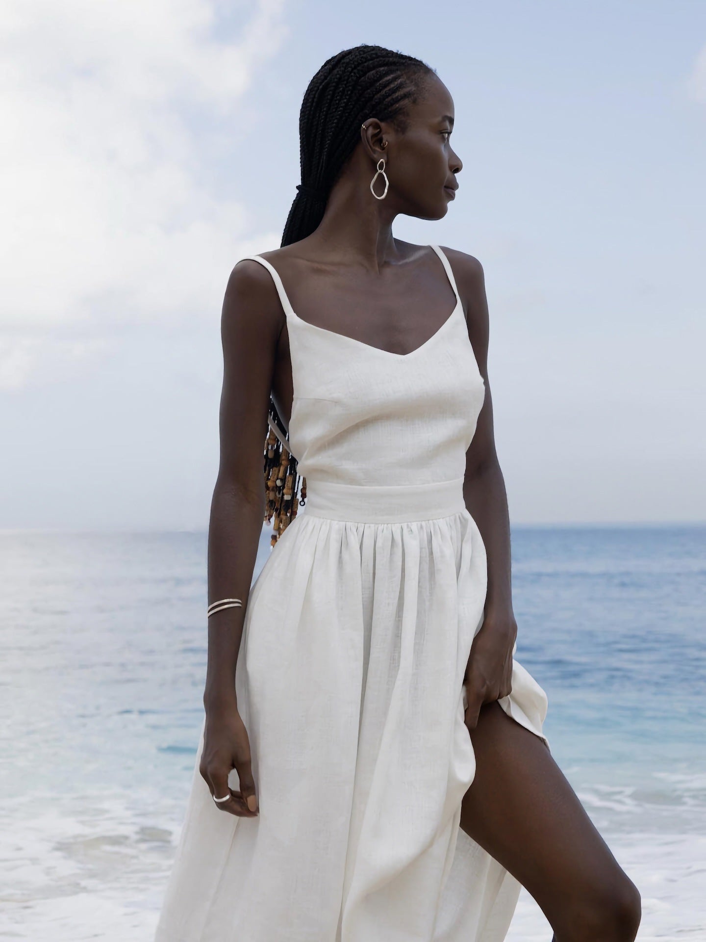 Women's Early Summer Loose Strap Backless Temperament Vacation Sexy Dress