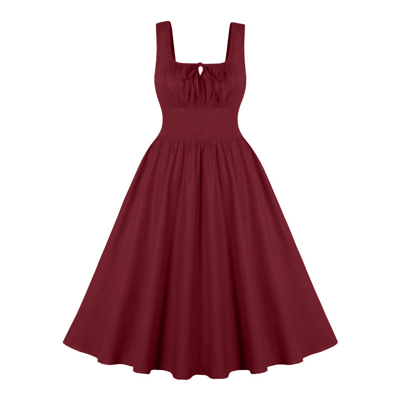 Women's Sleeveless Dress Low-cut Large Plate Autumn Dresses