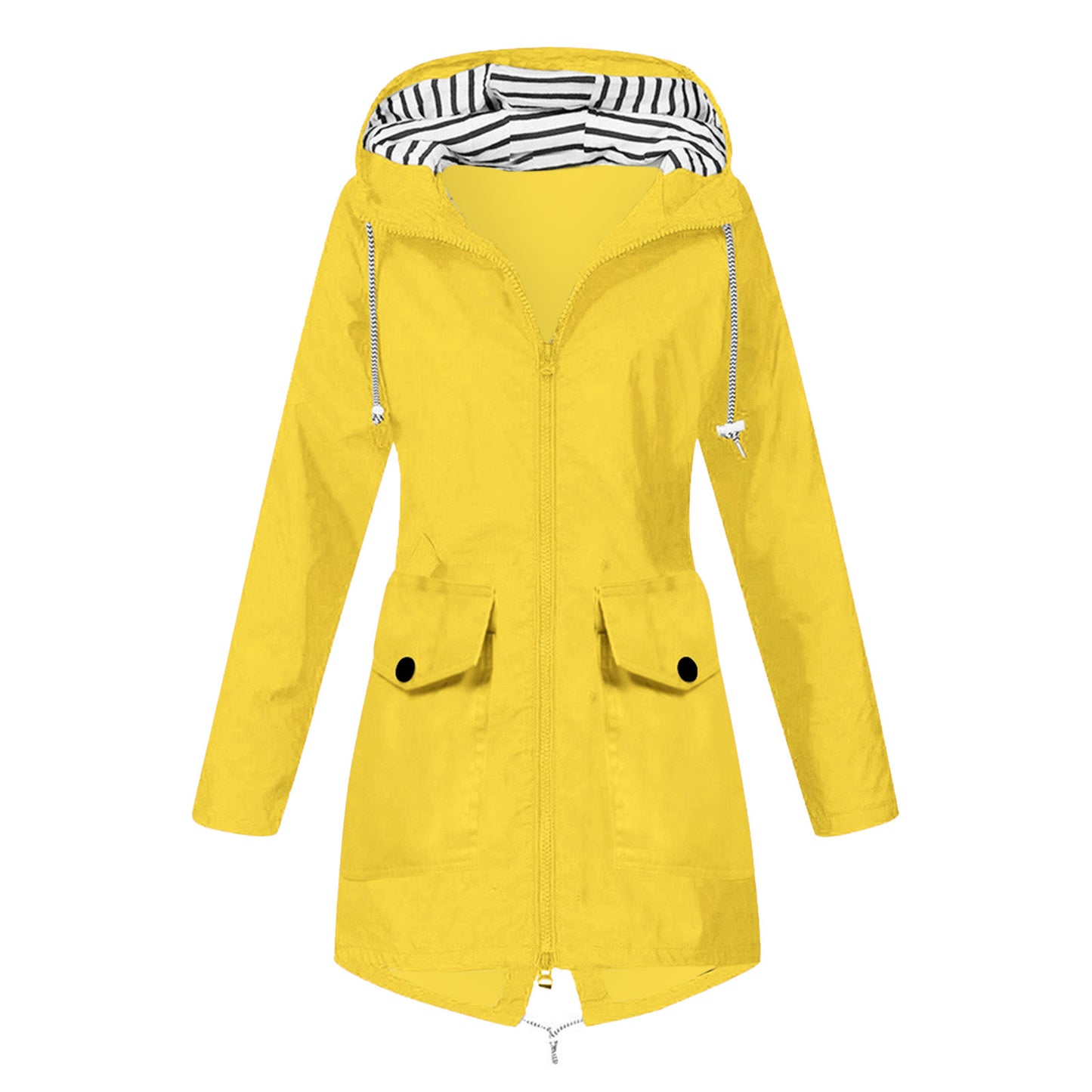 Women's Shell Windproof Outdoor Striped Hooded Mountaineering Coats