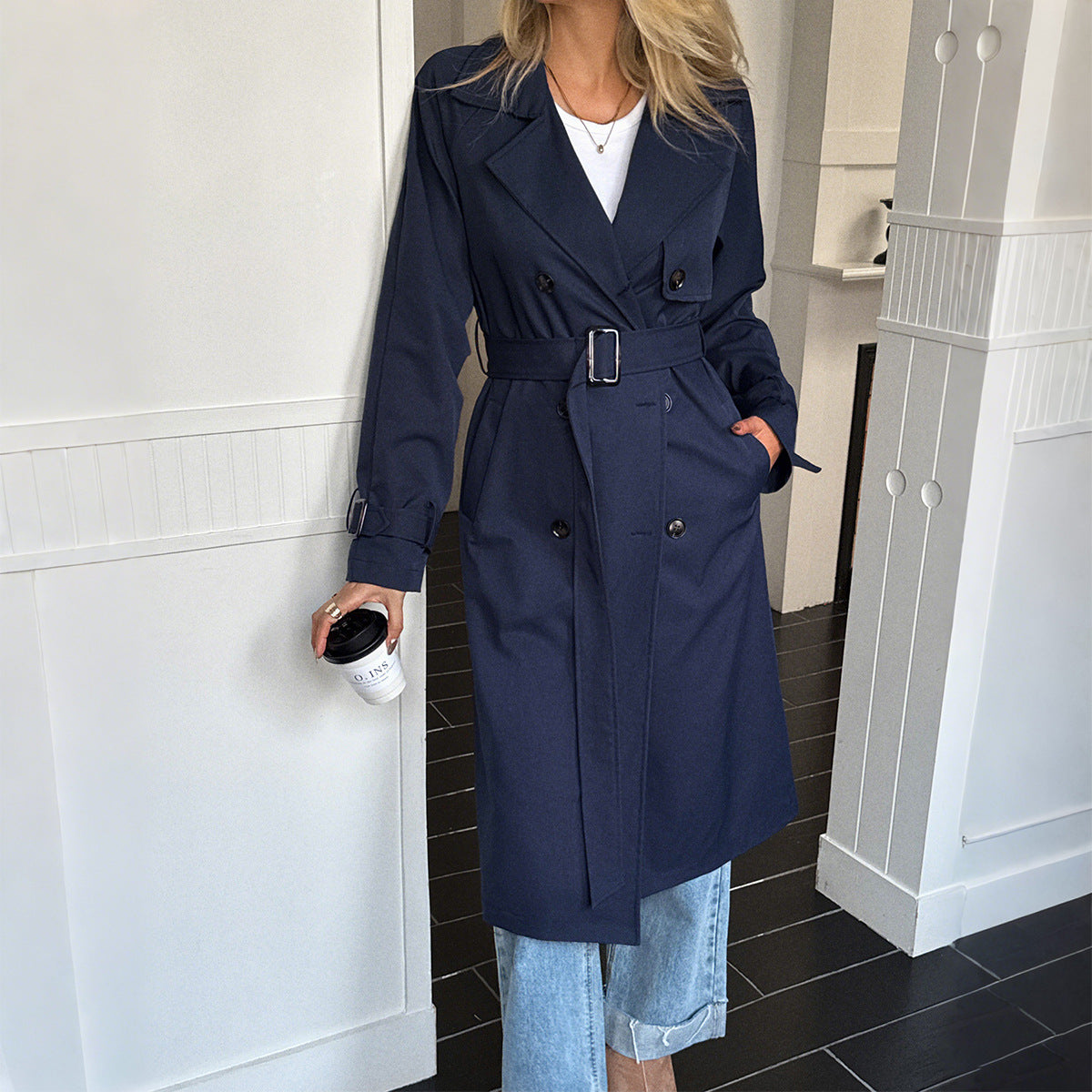 Women's Vacation Solid Color Long-sleeved Overcoat Coats
