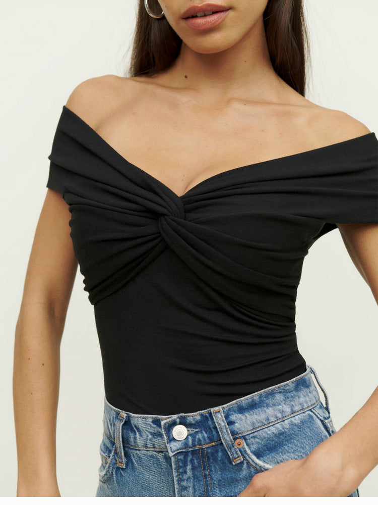 Women's Summer Solid Color Knitted Sexy Hot Blouses