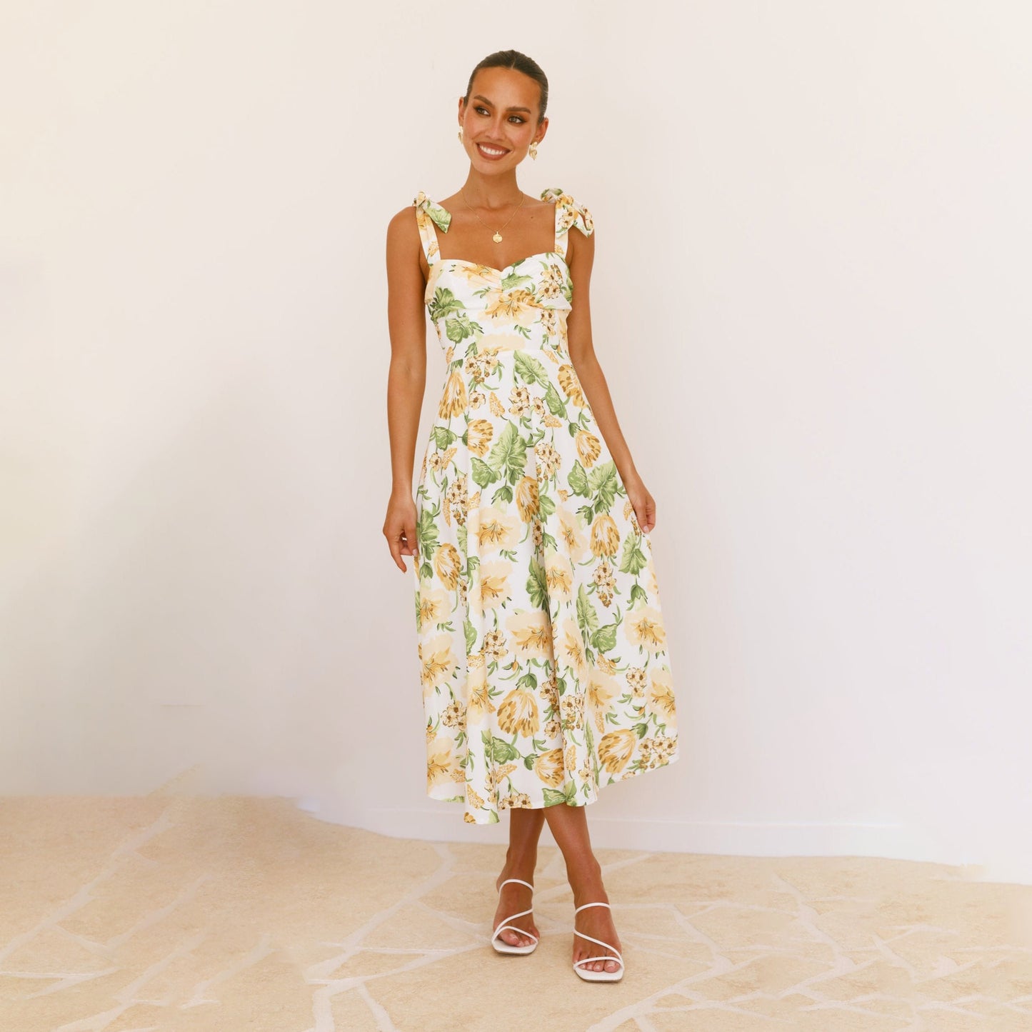 Beautiful Women's Printed Lace Up Holiday Dress