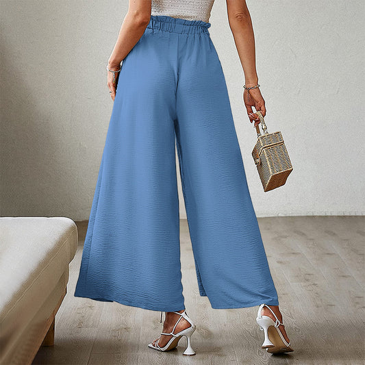 Women's Style Bowknot Loose High Waist Crimp Pants