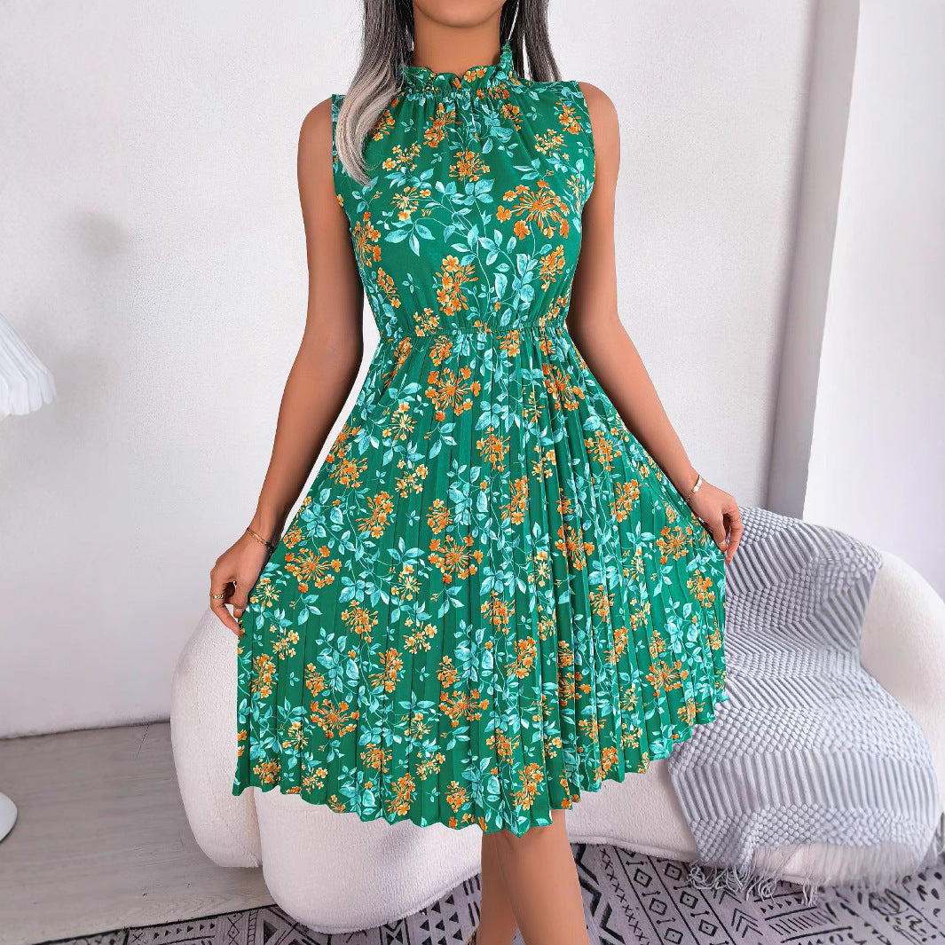 Women's Clearance Elegant Wooden Ear Flower Cinched Dress