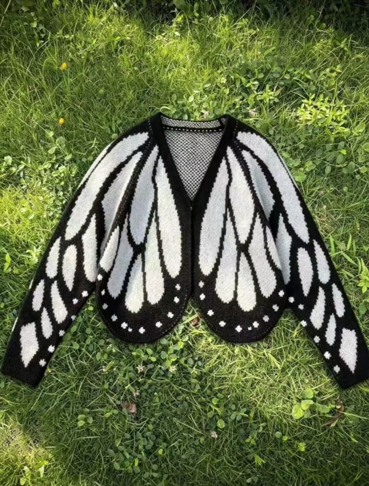 Knitted Batwing Sleeve Emperor Cloak Shawl Contrast Sweater