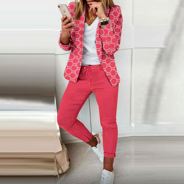 Women's Slouchy Casual Fashion Set Small Suits