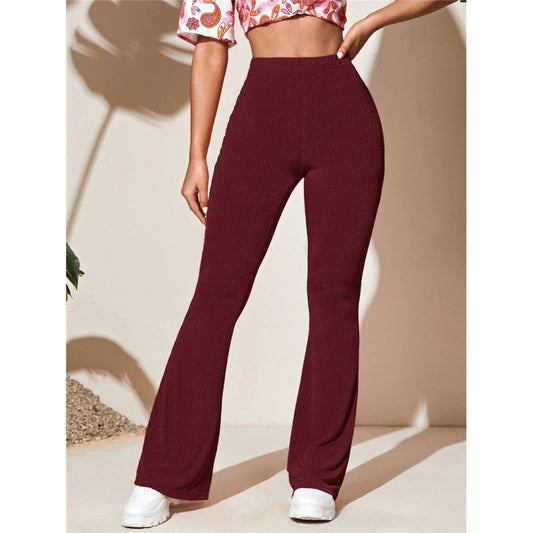 Women's Casual Knitted Sports Trousers Draping Horn High Pants