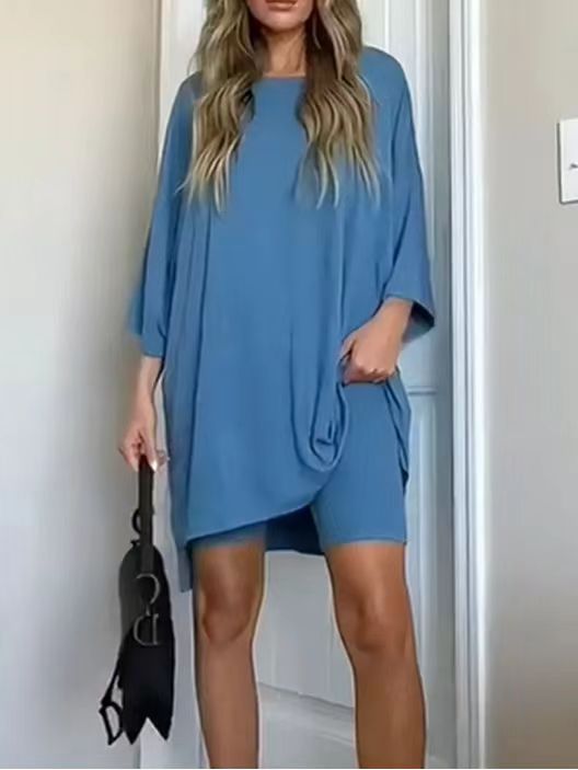 Women's Fashion Solid Color Loose T-shirt Tight Suits