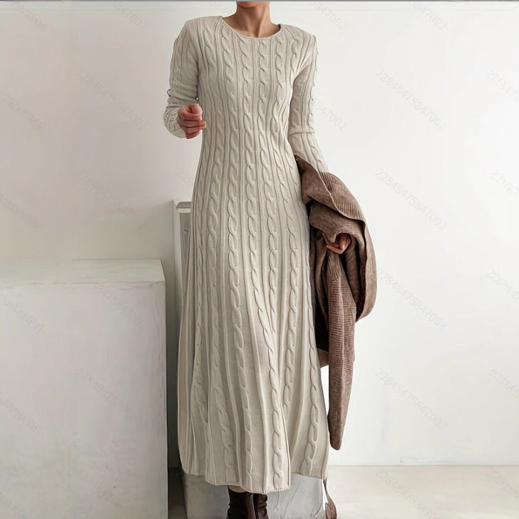 Knitted Slim Round Neck Long Inner Dress
