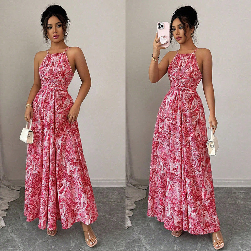 Style Backless Slip Waist Slim Fit Lady Temperament Dress