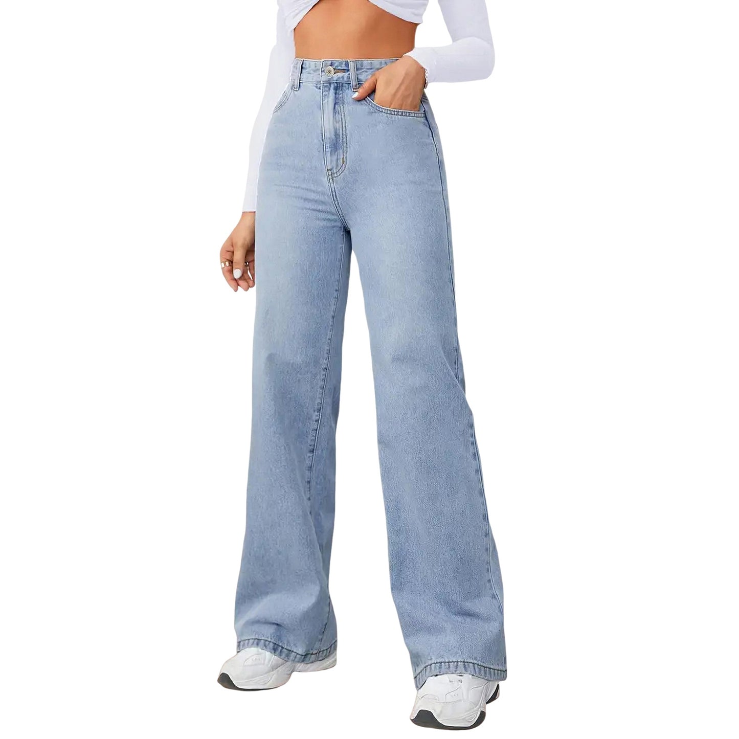Women's Unique Pretty Stretch Loose Straight Jeans