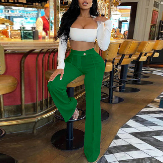 Women's Casual Autumn Temperament Commute Fashionable Wide Pants