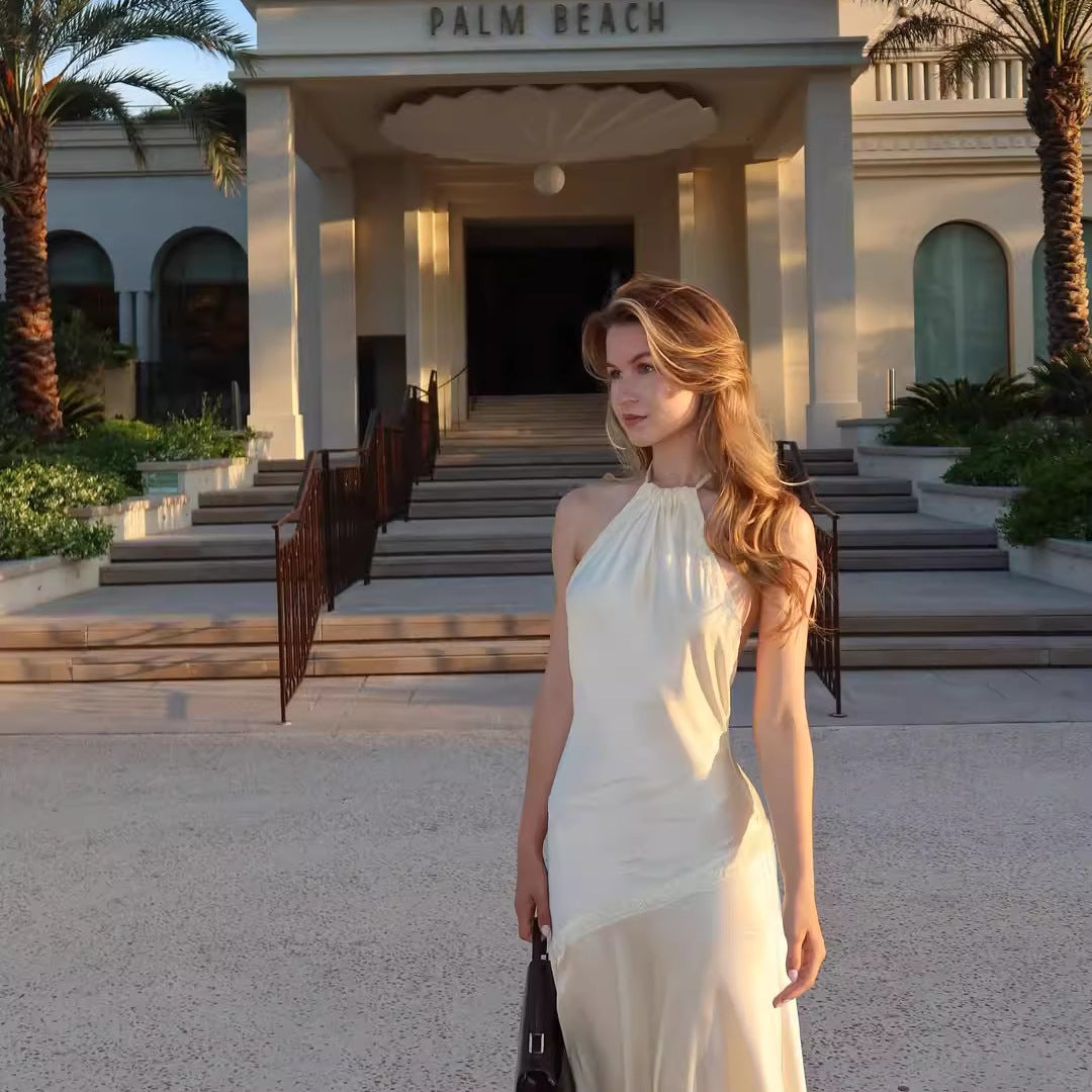 French Toast Dress Sexy Backless Satin Dresses