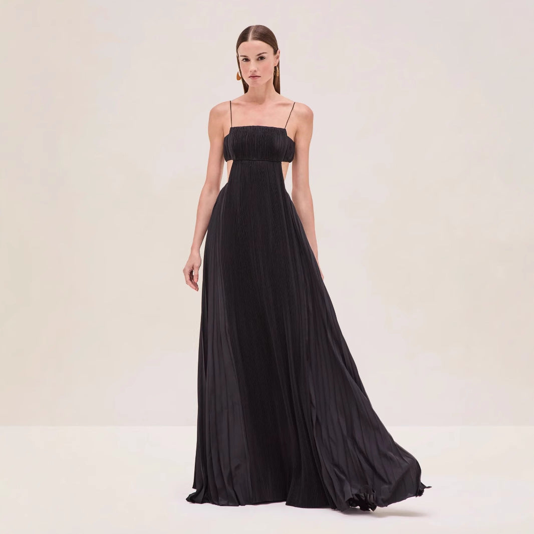 Summer Suspender Dress Sexy Temperament Pleated Dresses