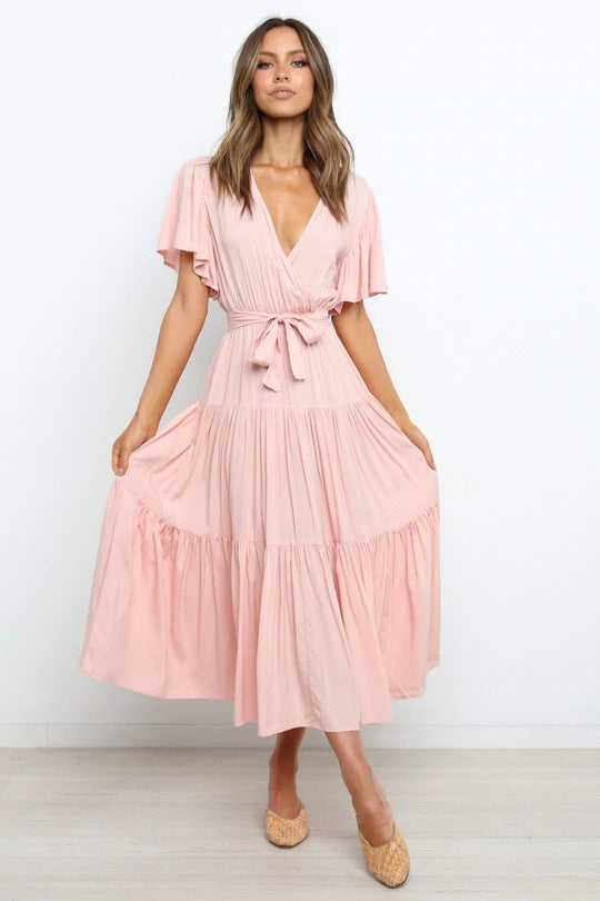 Glamorous Printed Sleeve Long Dress Bohemian Dresses