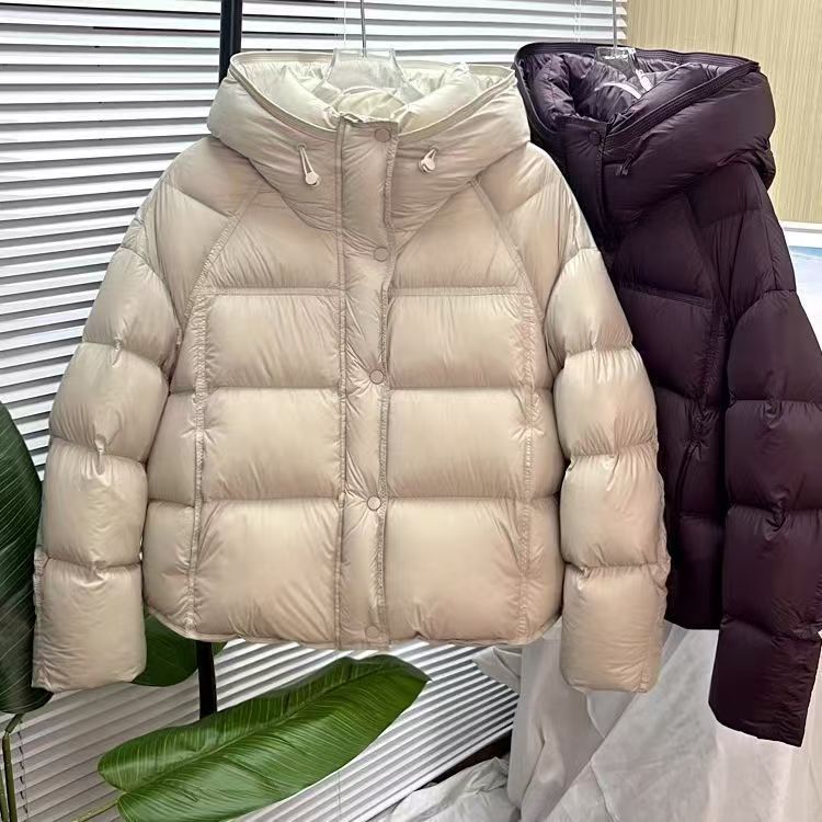 Women's Color Puff Hood Loose Cotton Padded Coats
