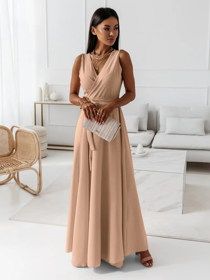 Women's Versatile Tied Party Long Dress Dresses
