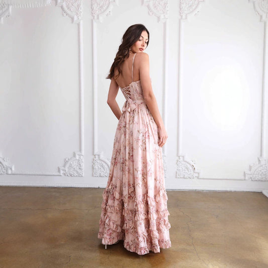 Women's Beautiful Unique Pink Strap Dress Super Dresses
