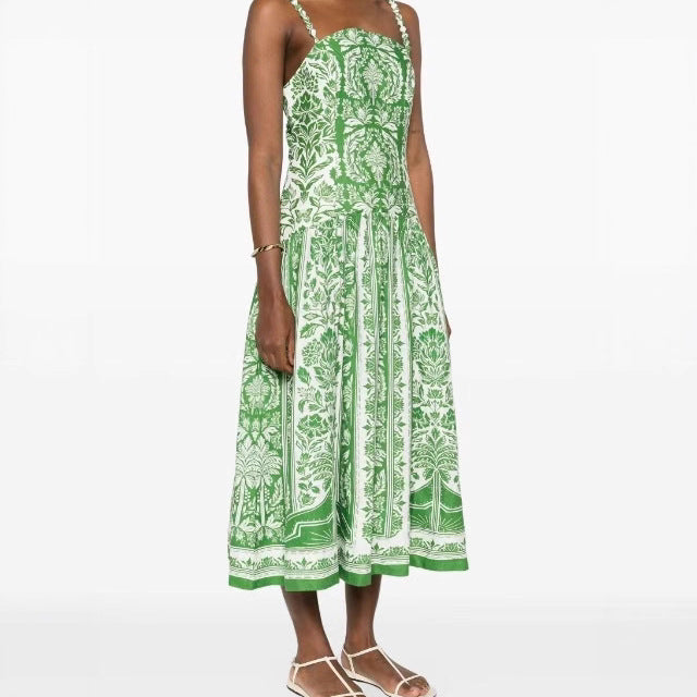 Summer Vacation Spaghetti Straps Printed Dress Dresses