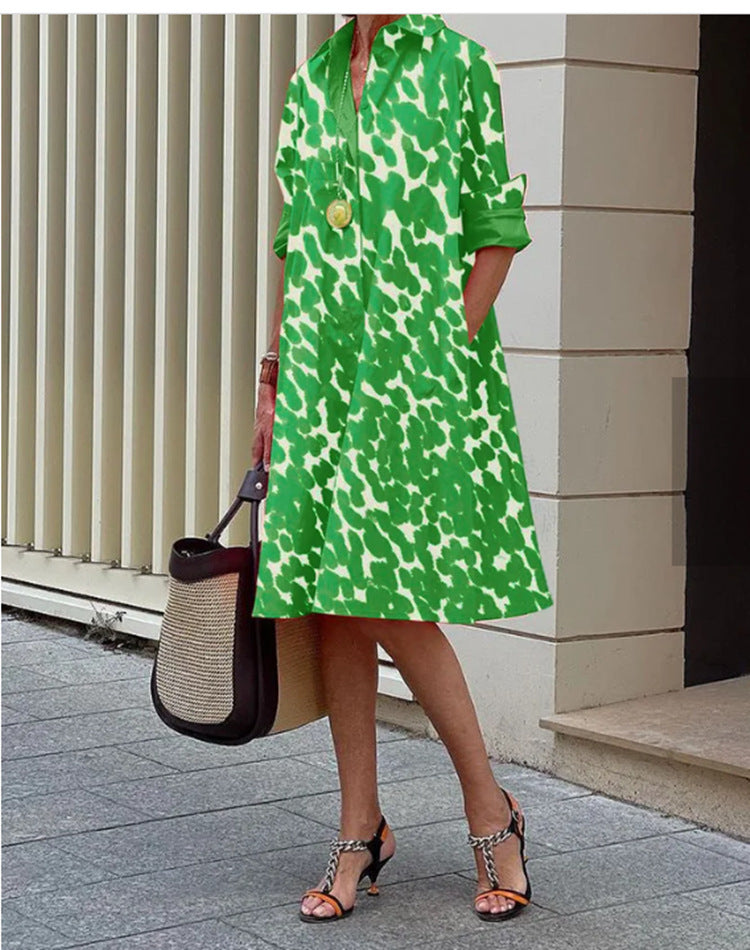 Women's Attractive Beautiful Pocket Shirt Dress Dresses