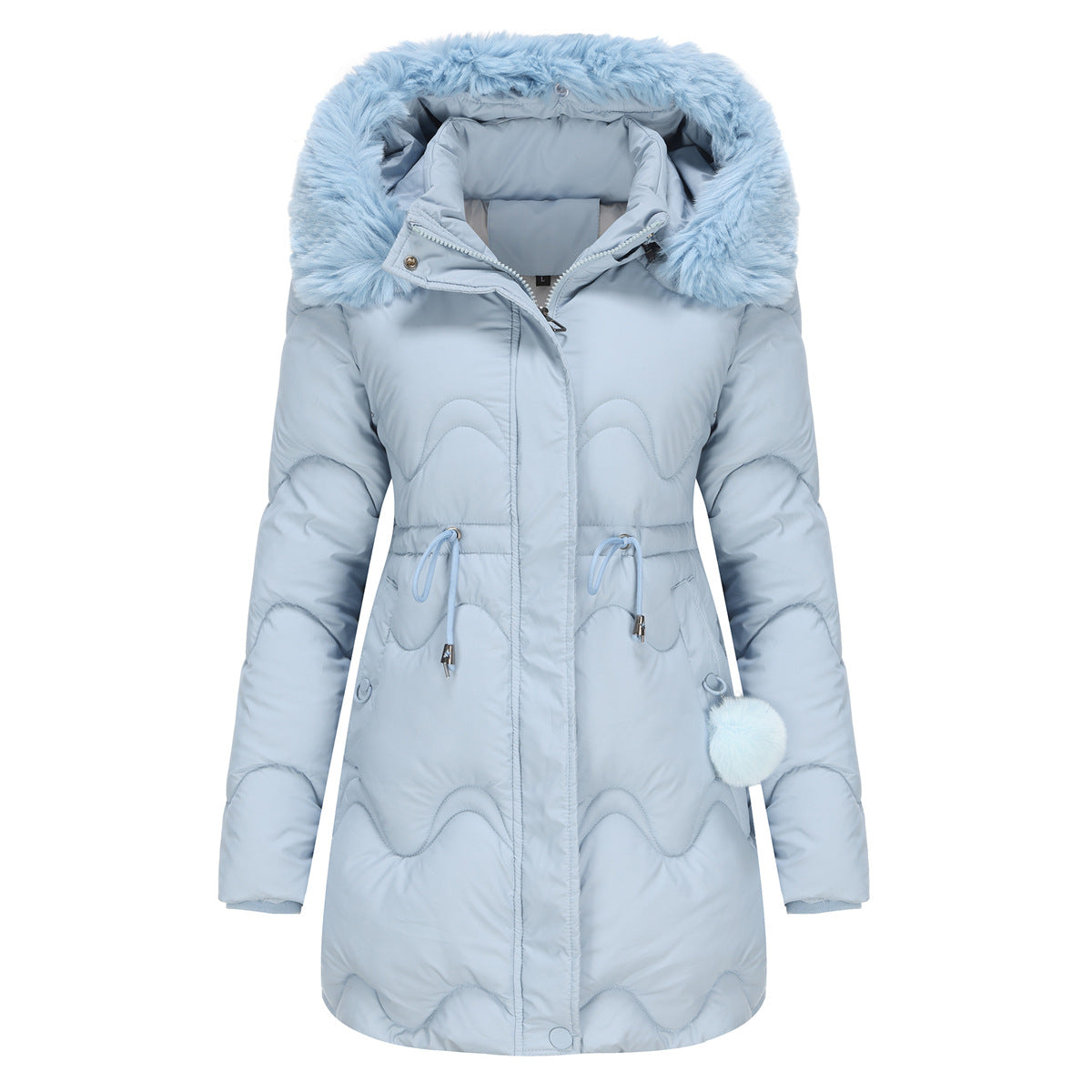 Women's Clothes Detachable Hat Wool Warm Parka Removable Coats