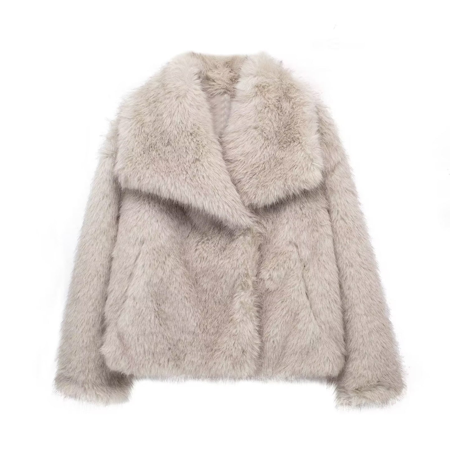 Women's Winter Street Fashion Artificial Fur Effect Coats