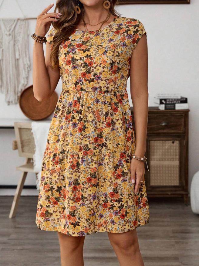 Waist Sleeve Round Neck Early Summer Dress