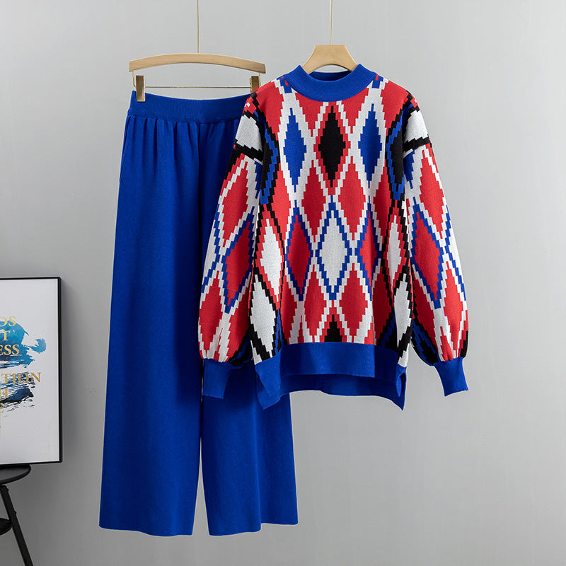 Women's Knitted Sports Leisure Stylish Loose Two-piece Fashion Casual Suit