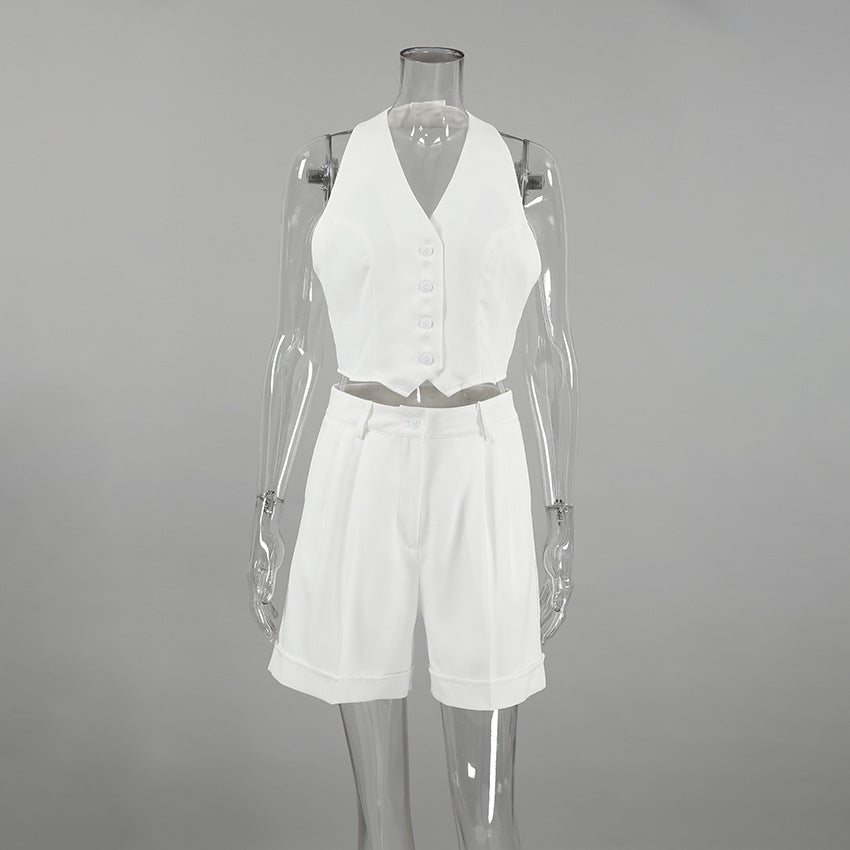 Commute Style Sleeveless Halter Hot Fashion Suits