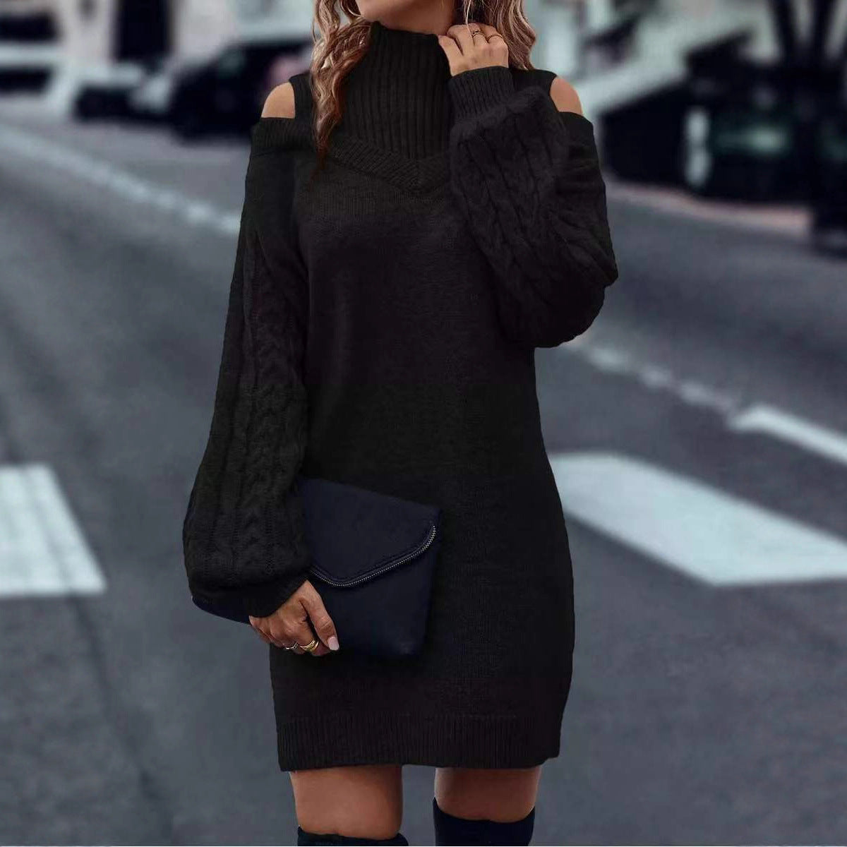 Loose Pullover Mid-length Half Turtleneck Long Sweaters