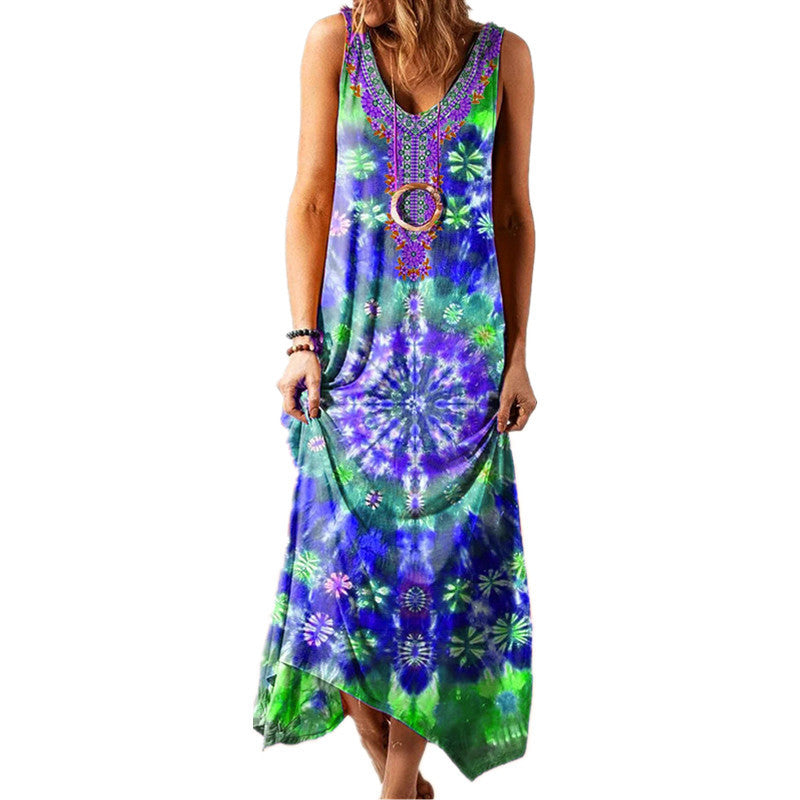 Women's Ethnic Style Loose Printed Long Dress