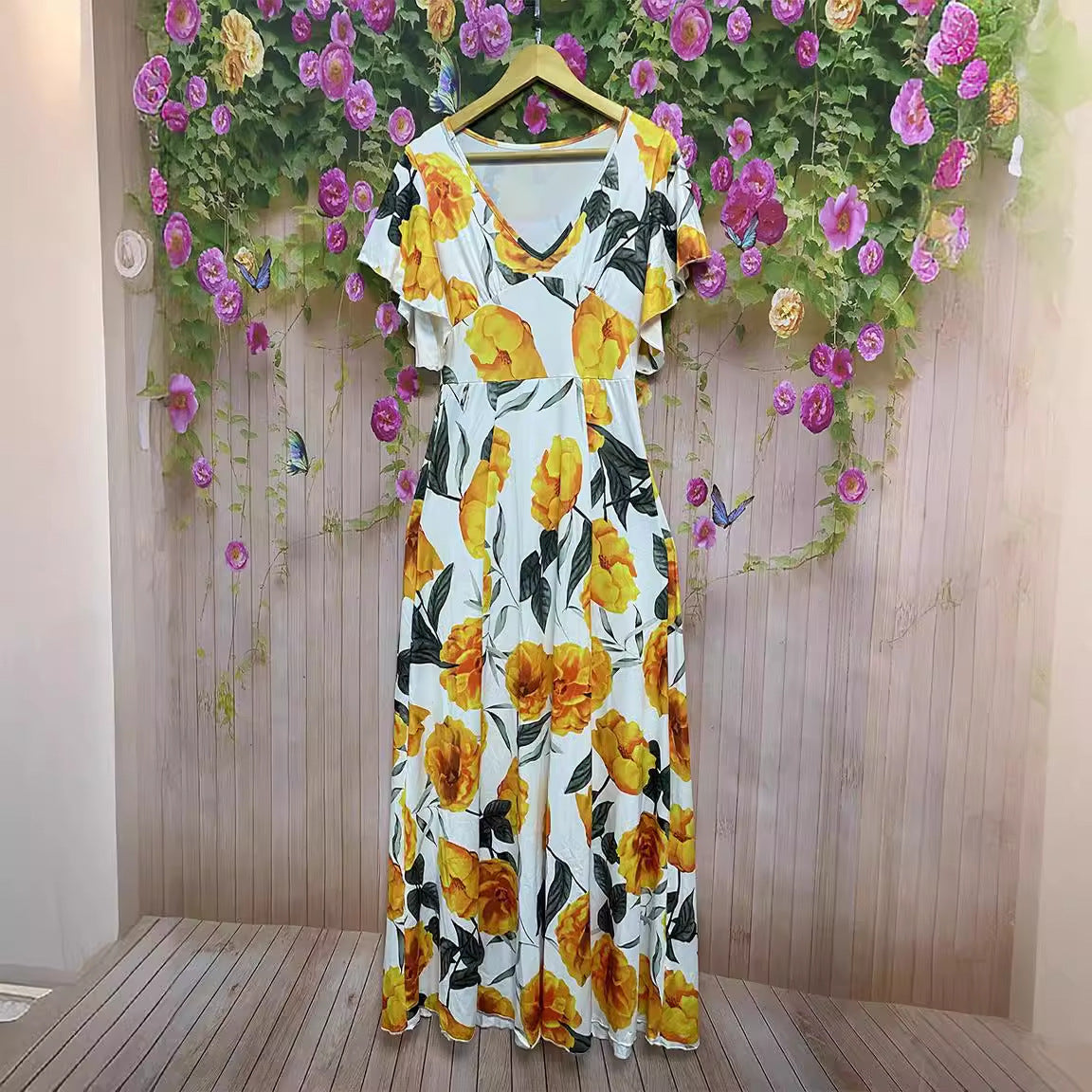 Women's Collar Elegant Casual Printed Long Large Dress