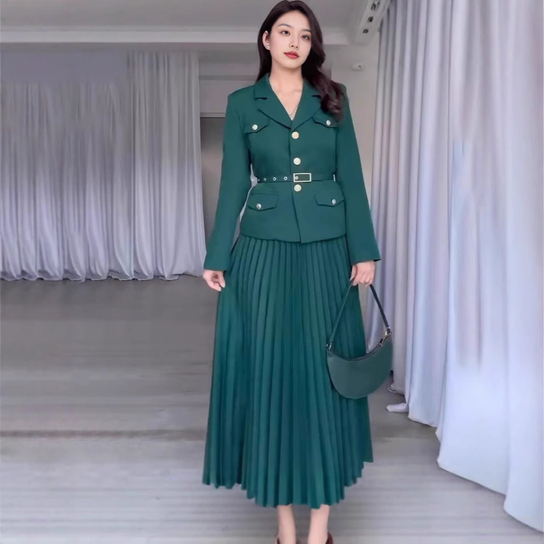 Women's Fashion Charming Elegant Long Pleated Suits