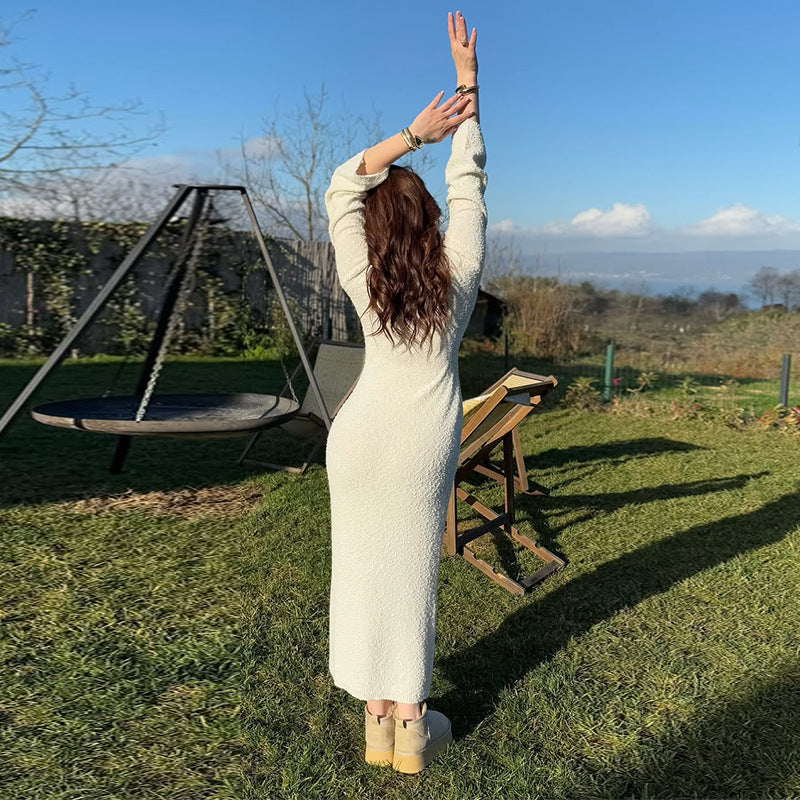Women's Autumn Round Neck Long Sleeve Simple Dresses