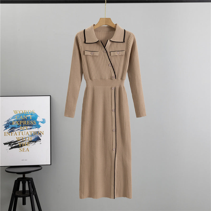 Women's Classic Style High-grade Adult Lady Like Woman Knitted Dress