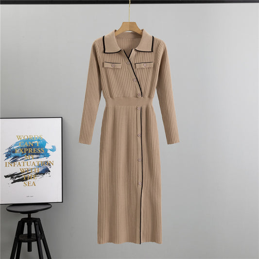 Women's Classic Style High-grade Adult Lady Like Woman Knitted Dress