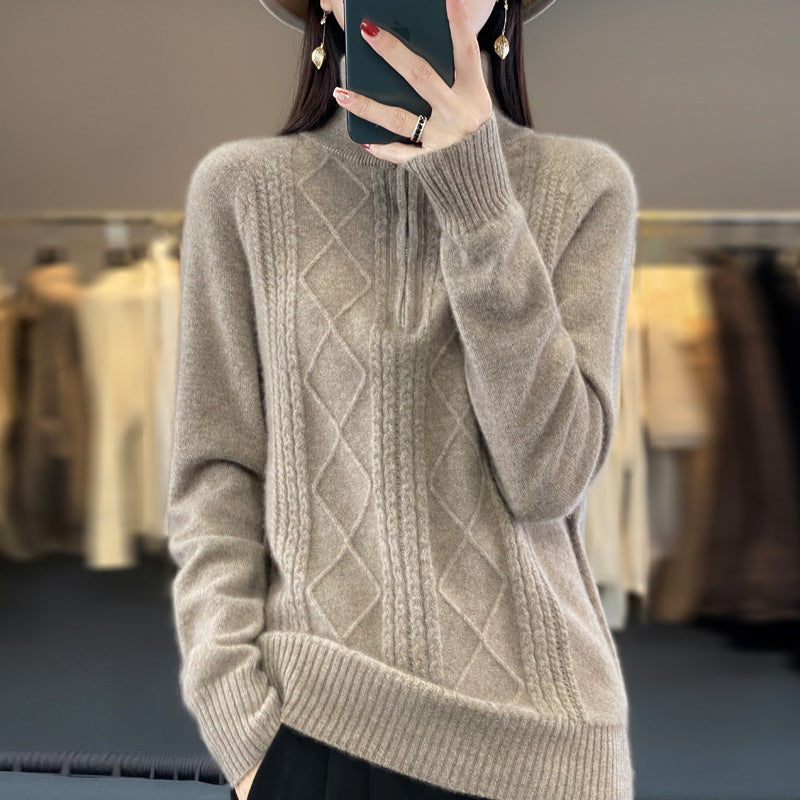 Women's Loose Lazy Style Thermal Knitting Bottoming Shirt Autumn Trendy Long Sweater