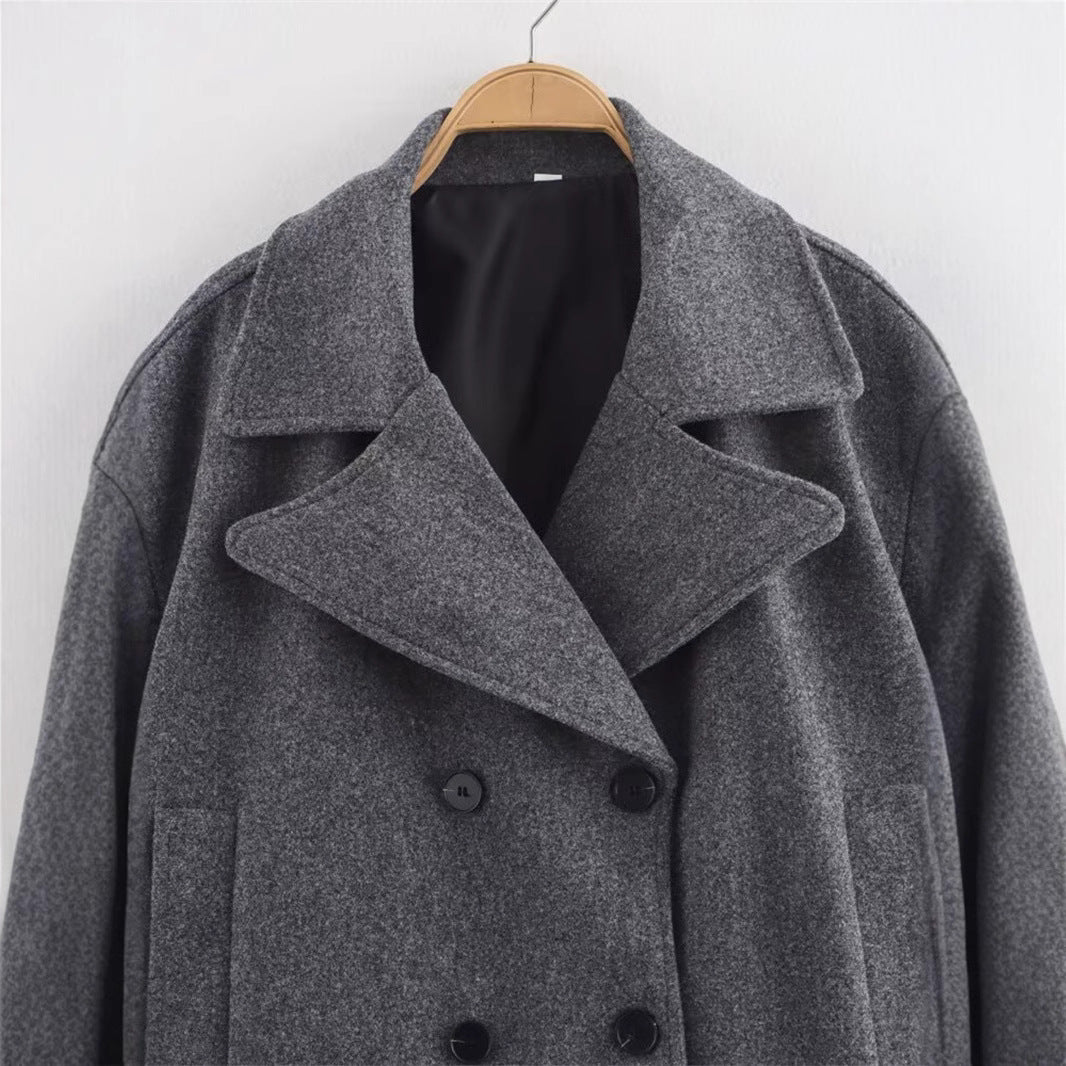Women's Winter Fashion Lapel Long Sleeve Double-breasted Coats