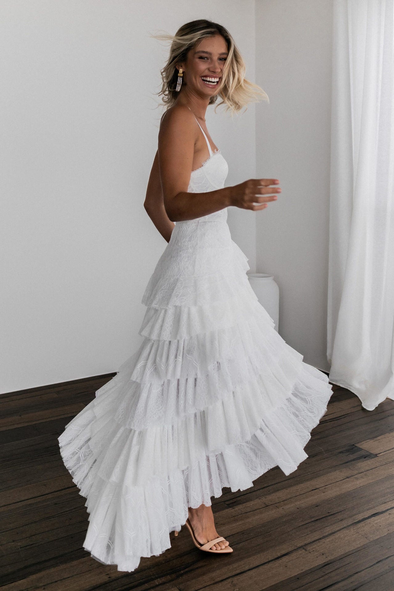Sexy Bandeau Irregular Dress Lace Pure Dresses