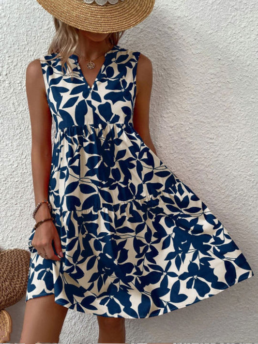 Women's Summer Collar Plant Flower Print Casual Dresses