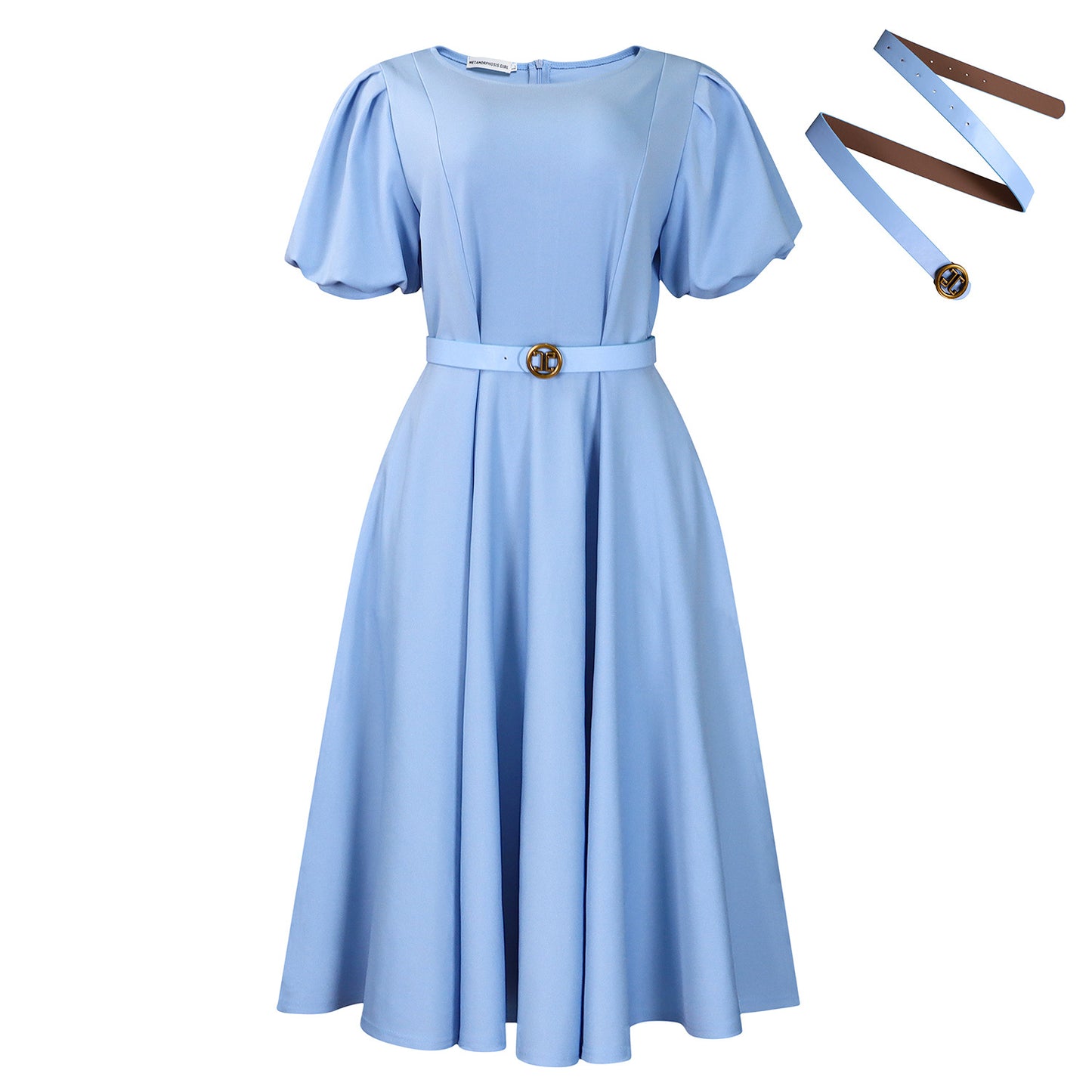 Women's Summer Sleeve High Waist Large Mid-length Dresses