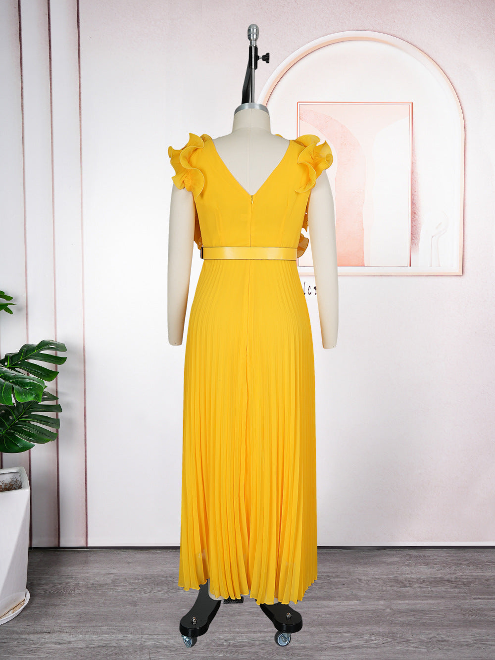 Women's African Three-dimensional Flower Sleeveless High Waist Dresses
