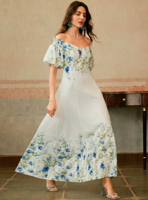 Comfortable Casual Charming Printed Sleeve Slim Dress