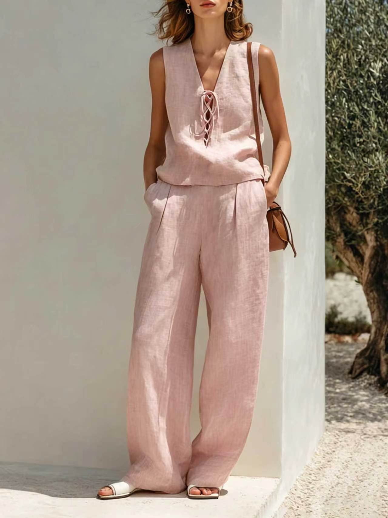 Beautiful Comfortable Classic Women's Minimalist Sleeveless Fashion Casual Suit