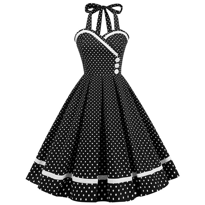 Retro Patchwork Large Hem Dress Pettiskirt Dresses