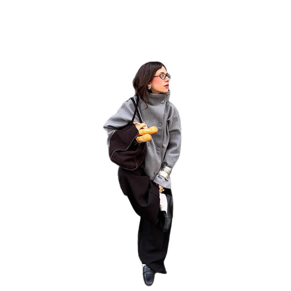 Women's Solid Color Commute Versatile Stand Collar Coats