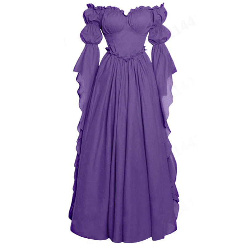 Women's Medieval Court Retro Stage Performance Long Dress